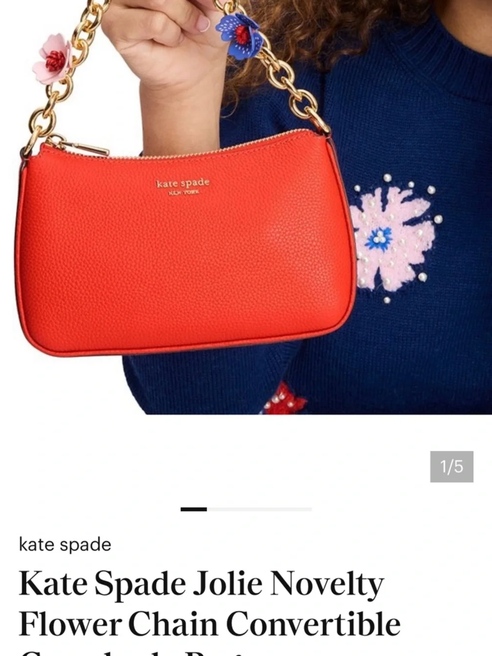 Kate Spade Jolie Novelty Flower Chain Convertible Crossbody Bag